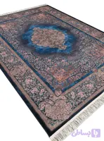 فرش کلاریس ساتین رنگ آبی 1200 شانه کد 2555037040