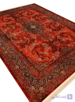 فرش تندیس طرح گل خوشه رنگ قرمز 1500 شانه کد 1134