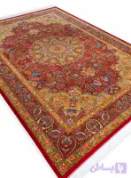 فرش ابریشم طرح گلگون 1700 شانه تراکم 5100 کد Q191
