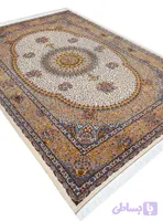 فرش ابریشم طرح مینا 1700 شانه تراکم 5100 کد v524