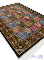 فرش ابریشم خشتی طرح فرا 1700 شانه تراکم 5100 کد v503