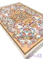 فرش ماشینی طرح فرانسوی رنگ خردلی 1200 شانه کد 2555042024