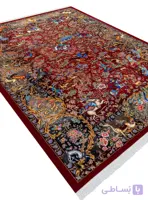 فرش تندیس طرح شکارگاه رنگ سبز 1500 شانه کد 20CT0000
