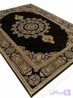 فرش ابریشم طرح درسا رنگ سرمه ای 1700 شانه تراکم 5100 کد Q126