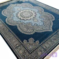 فرش طرح ثمر کرمان 1500 شانه تراکم 4500 رنگ سرمه ای کد 1511
