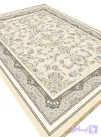 فرشینه طرح فرش افشان رنگ کرم کد Y1517