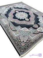 فرش طرح باغ معلق رنگ سرمه ای 1200 شانه غیر برجسته کد 4104