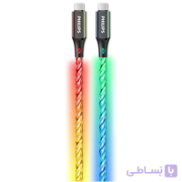کابل تایپ سی 60 وات فیلیپس Philips مدل DLC5140C طول 1.2 متر با نور