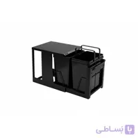 سطل زباله مشکی دومخزنه متوسط ریل کف تاندم (46 لیتری) – سامینا