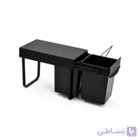 سطل زباله مشکی دو مخزنه ریلی کوچک (24 لیتری) – آیسو