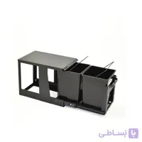 سطل زباله مشکی دومخزنه کوچک ریل کف تاندم (24لیتری) – دیاکو
