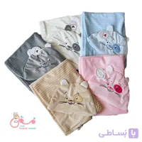 پتو دورپیچ نوزادی مخمل طرح گربه