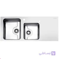 سینک توکار استیل البرز مدل کریستال شیشه ای