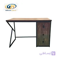 میز اداری پایه فلزی قصرچوب مدل کشو دار