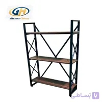 قفسه فلزی چوبی قصرچوب مدل سه طبقه