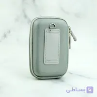 کیف شارژر و هندزفری برزنتی رنگ نقره ای به همراه بند