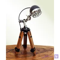 آباژور رومیزی مدرن چوبی مدل روبونوModern Wooden Desk Lamp with Adjustable Height and 360° Rotating Head