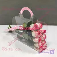 باکس گل طلقی رز صورتی