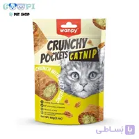 تشویقی گربه ونپی در سه طعم مرغ،کت نیپ،ماهی Wanpy Crunchy Pockets وزن 60 گرم