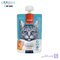 پودینگ گربه ونپی با طعم ماهی سالمون، مرغ و هویج سفارش اروپا Wanpy Tasty Meat Paste وزن 90 گرم