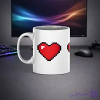 ماگ سرامیکی طرح قلب پیکسلی (Pixel Heart Love Mug)