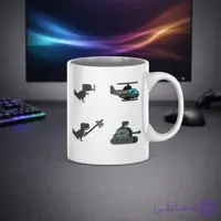 ماگ سرامیکی طرح دایناسور آفلاین گوگل (Chrome Dino Pixel)