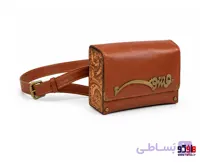 کیف کمری چرم قهوه ای و چوب پیشکش مدل عشق