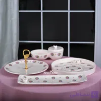 ست پذیرایی سرامیکی لعابدار گل گلی کد 102548