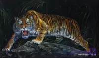 تابلو نقاشی ببر خشمگین کد 102567