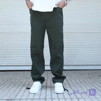 شلوار بگ سبز زیتونی کتان ZARA