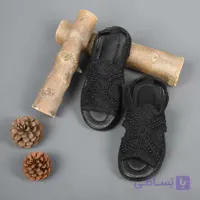 صندل زنانه مشکی نگینی