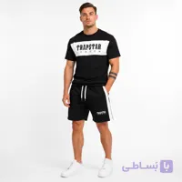 ست تیشرت شلوارک سفید مشکی TR2