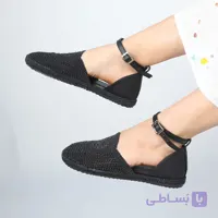صندل زنانه تابستانی نگین دار مشکی مدل کیانا