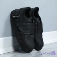 کتونی دخترانه سه چسب مشکی تمام