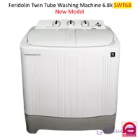 ماشین لباسشویی دو قلو 6.8 کیلویی فریدولین کد SWT68 درب شیشه ای