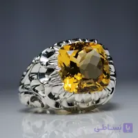 قیمت و خرید انگشتر سیترین طلایی دستساز و فاخر (انگشتر سیترین مردانه) | هدیه تولد | کادو روز مرد | انگشتر لاکچری | اصل