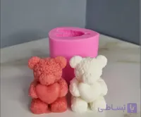 قالب سیلیکونی تدی گلی قلب به دست