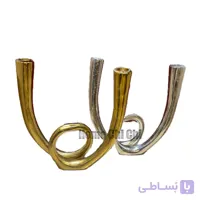 شمعدان 2 شعله اورانوس | شمعدون گره لوکس الومینیومی