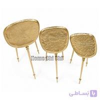 میز عسلی بیضی گلابی طرحدار 3 سایز