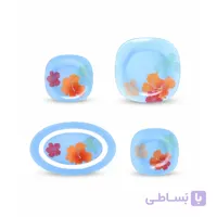 سرویس غذاخوری 19 پارچه آبی لومینارک مدل HIBISCUS BLUE