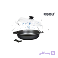 تابه دو دسته با درب ریزولی Risoli ایتالیا سایز 24 مدل بلک پلاس