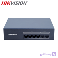 سوییچ شبکه 4 پورت PoE سرعت 10/100/1000 هایک ویژن + 2 پورت آپلینک مدل DS-XS06G-P