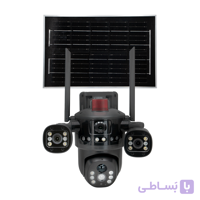 دوربین پنل خورشیدی سیم کارتی 3 لنز v380 مدل T-64-4G