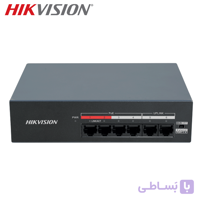 سوییچ شبکه 4 پورت PoE سرعت 10/100 هایک ویژن + 2 پورت آپلینک مدل DS-XS06-P