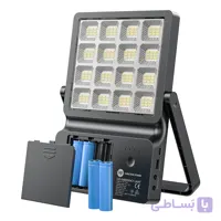 پروژکتور شارژی خورشیدی DP‑7169 | چراغ اضطراری LED با لامپ جانبی ۲۸ وات