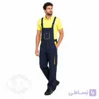 لباس کار دوبنده سرمه ای زرد کد 300