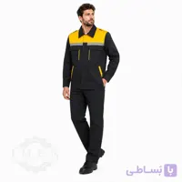 لباس کار کاپشن شلوار مشکی زرد کد 310