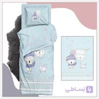 ست لحاف و روتختی 9تکه نوزادی ساتن طرح ابر