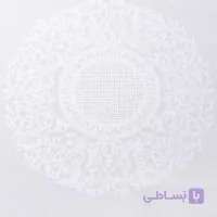 رومیزی 6 نفره گرد قطر 180 ژاگارد رمانس سفید