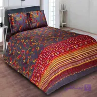 ست لحاف و روتختی دونفره چهار تکه ساتن طرح کارتیر160*200